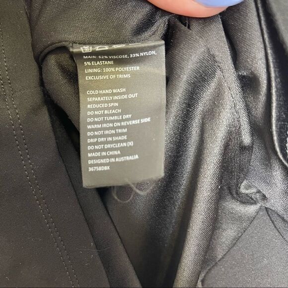 𝅺BARDOT Lace Up Shoulder Luna Midi Dress Black 8 - Picture 4 of 5